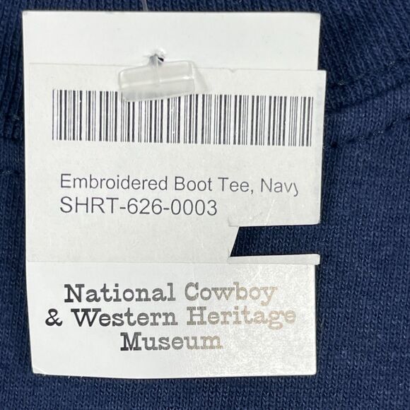 National Cowboy Museum T Shirt Mens Large Navy Embroidered Boot - Picture 4 of 8
